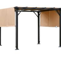 Pergola Gazebo con tende in acciaio 3x3 m Beige