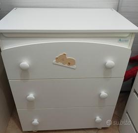 fasciatoio bagnetto con cassettiera azzurra design
