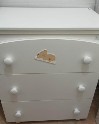 fasciatoio bagnetto con cassettiera azzurra design