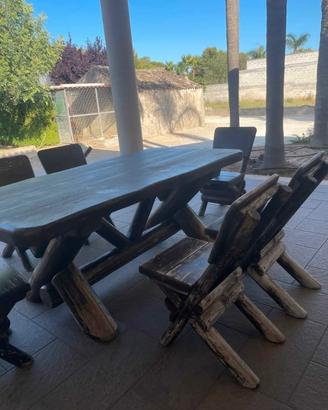 Tavolo da Giardino in Legno Massiccio