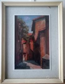 Quadro a olio Marzolla Vicolo delle Dame, Bologna