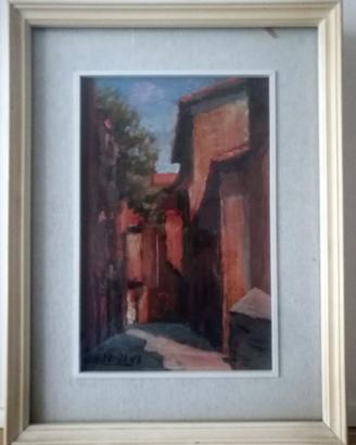 Quadro a olio Marzolla Vicolo delle Dame, Bologna