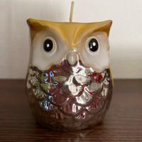 Gufo Porta candela Ceramica Smaltata + Tea Light