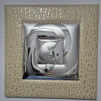 quadro con icona madonna in argento bilaminato