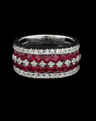 ANELLO A FASCIA IN ORO 18KT CON BRILLANTI E RUBINI