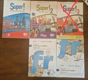 Libri francese C'EST LA CLASSE! e inglese SUPER!