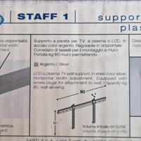 Supporto staffa  muro per tv schermo piatto. NUOVO