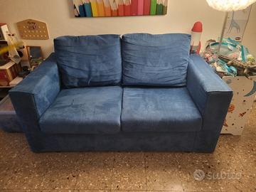 divano camoscio blu