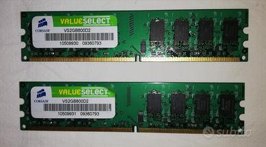 RAM Corsair 2 x 2GB - DDR2 - codice VS2GB800D2