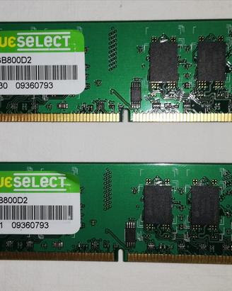 RAM Corsair 2 x 2GB - DDR2 - codice VS2GB800D2