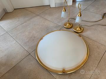 Lampadario plafoniera  diam. 60 + 2 abat-jour