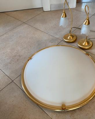 Lampadario plafoniera  diam. 60 + 2 abat-jour