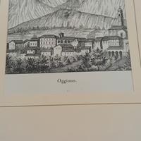 stampa antica di Oggiono  Lc  xilografia originale