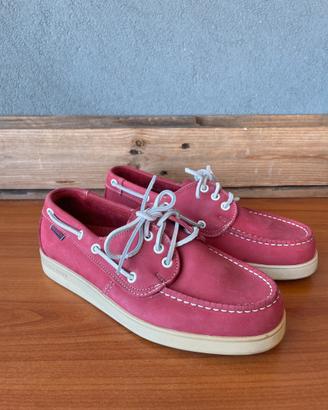 Mocassini barca Sebago Docksides pelle nabuk rossa