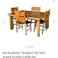 Tavolo e sedie Carlo Scarpa