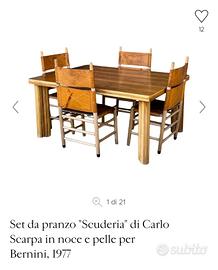 Tavolo e sedie Carlo Scarpa