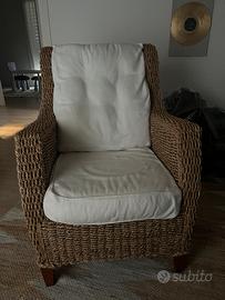 Poltrona shabby chic fibra naturale