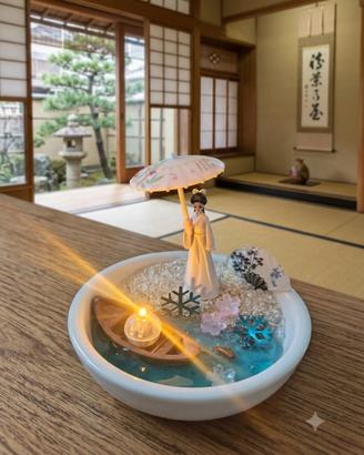 Diorama giapponese Sakura fatto a mano – Decorazio
