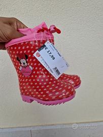 stivali gomma bimba rossi e rosa