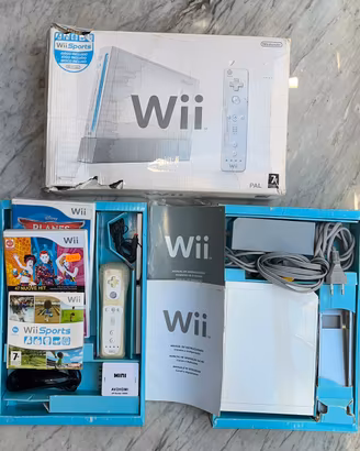 Nintendo Wii Bianca Completa di Giochi e Cavi