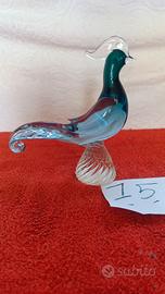 Scultura di fagiano in vetro di murano 