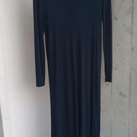 Maxi Abito svasato NAVY 44 Manica lunga Nuovo