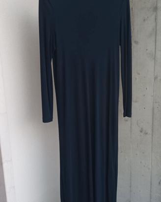 Maxi Abito svasato NAVY 44 Manica lunga Nuovo