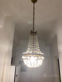 Lampadario vintage in cristallo stile mongolfiera