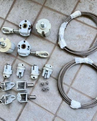 Kit per 2 tende da sole a cadute con tiranti inox