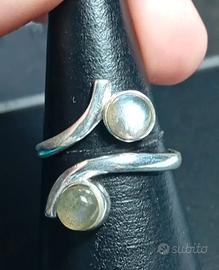 Anello in argento 925 rego e labradorite naturale 