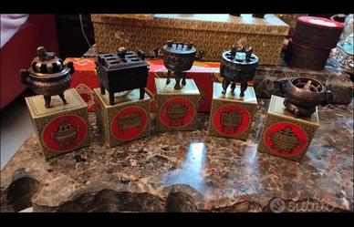 set  mini Porta incenso con bruciatore di incenso