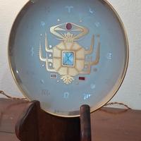 Piatto zodiaco vintage Cancro, Morbelli Arte, oro