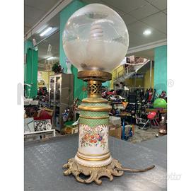 LAMPADA SEVRES DECORI VERDI ORO FIORI CON CAVO DA