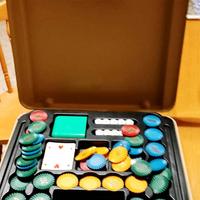 Set da Gioco Poker in Valigetta Vintage Carte Dadi