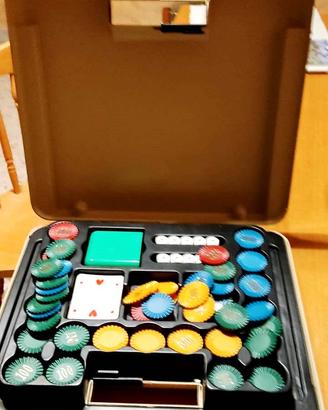 Set da Gioco Poker in Valigetta Vintage Carte Dadi