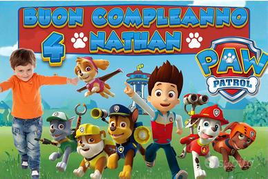 Poster COMPLEANNO PAW PATROL 150X100 CM - PERSONAL