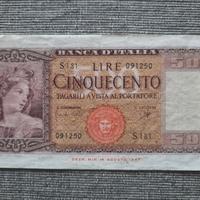 Banconota Lire cinquecento Italia 