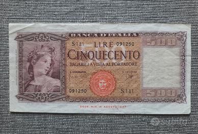 Banconota Lire cinquecento Italia 