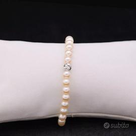 BRACCIALE IN ORO BIANCO 18 KT 750 CON PERLE