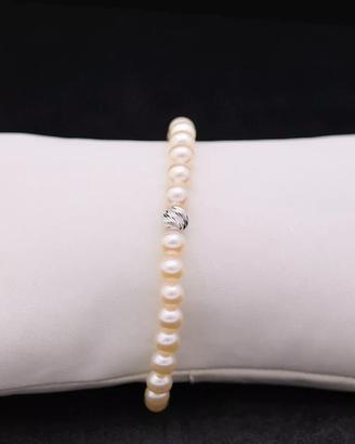 BRACCIALE IN ORO BIANCO 18 KT 750 CON PERLE