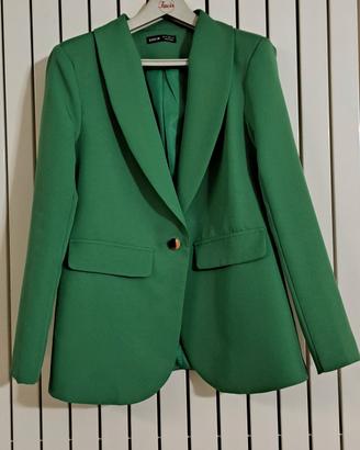 Blazer donna, verde, monopetto, tg XS
