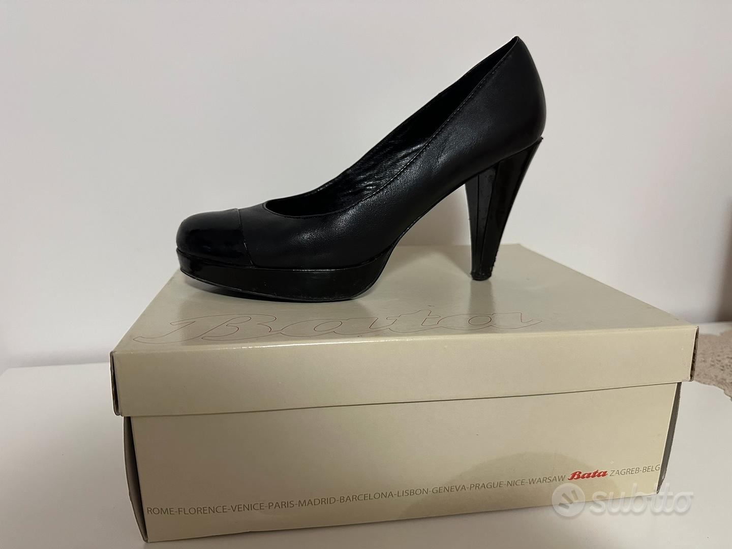 Decollete donna Bata nere tg. 38 usate vera pelle Abbigliamento e Accessori In vendita a Udine