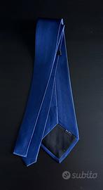 Cravatta seta lucida colore blu