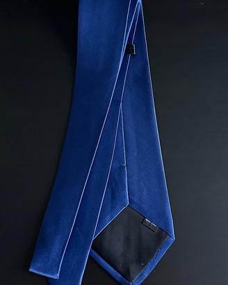 Cravatta seta lucida colore blu