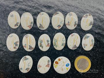 Lotto 14 cabochon in ceramica