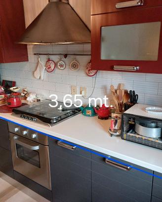 cucina con lavastoviglie fornelli e forno