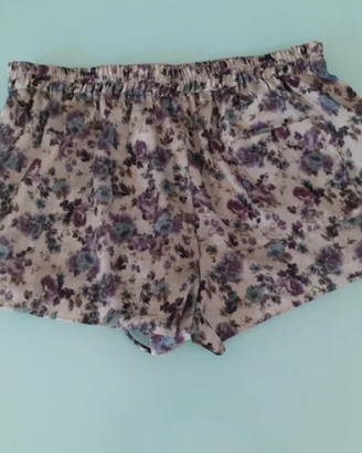 Zara Shorts Raso Floreale Tg S