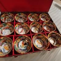 Set 12 tazzine dipinte segni zodiacali cinesi