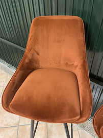 Coppia sgabelli - velluto terracotta
