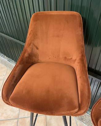 Coppia sgabelli - velluto terracotta